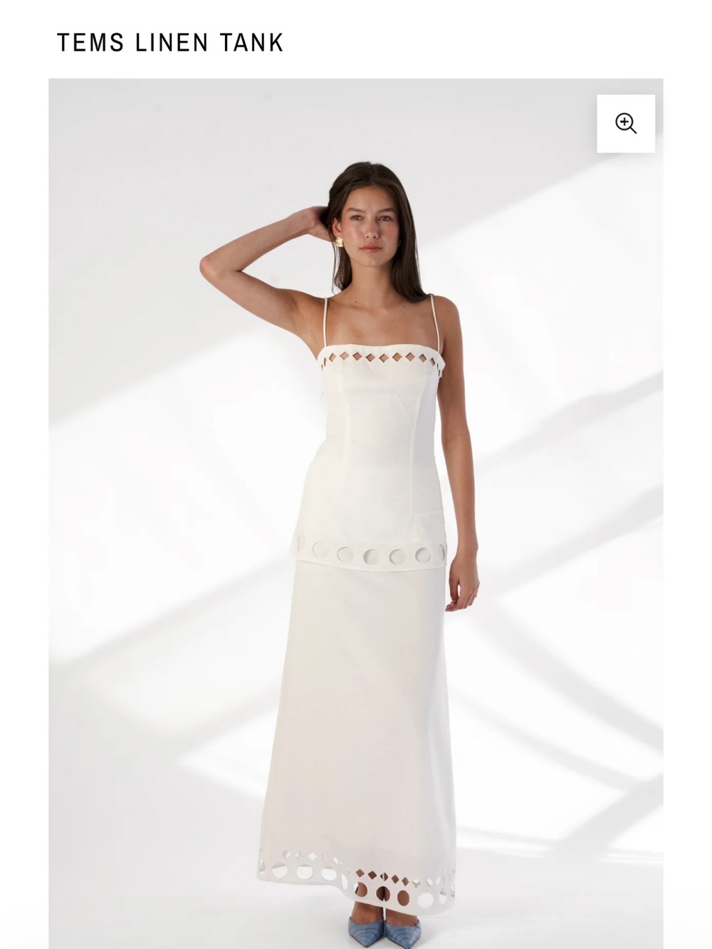 Tems Strapless Linen Maxi Dress in White